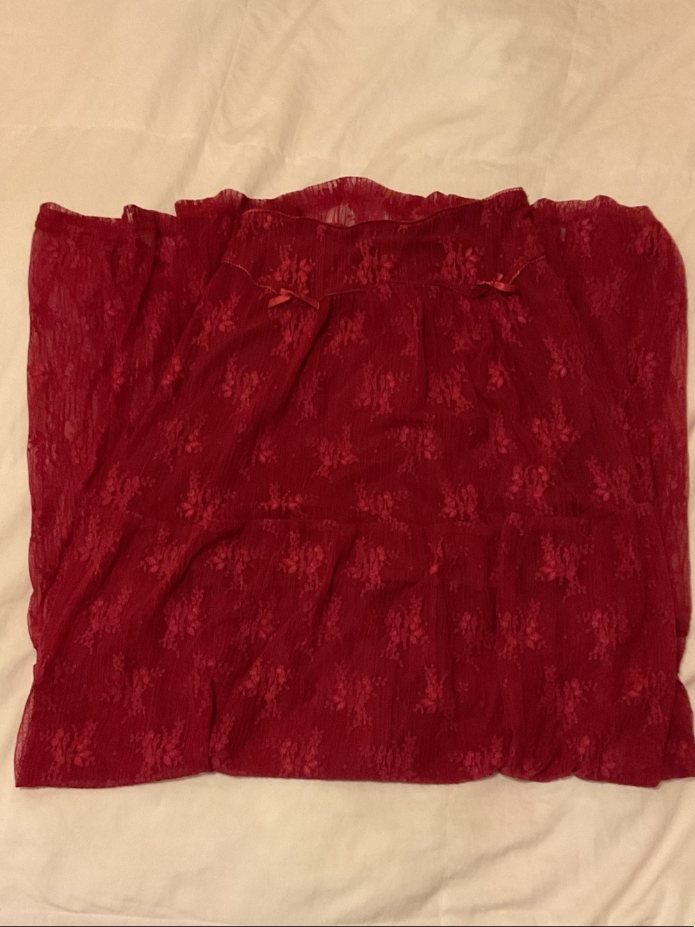 Red Lace Maxi Skirt - Classic Women's Skirt